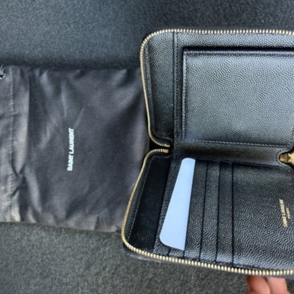 Saint Laurent YSL Cassandra Matelassé Compact Leather Wallet – Black - Picture 7 of 8